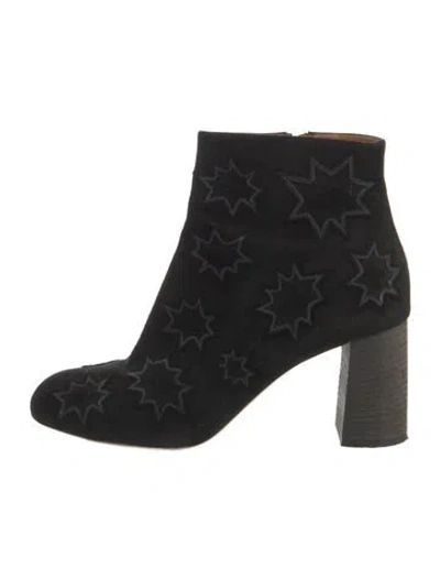 Pre-owned Chloé Suede Printed Boots In Black