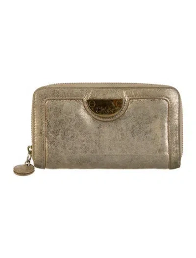 Pre-owned Chloé Suede Printed Wristlet In Neutral