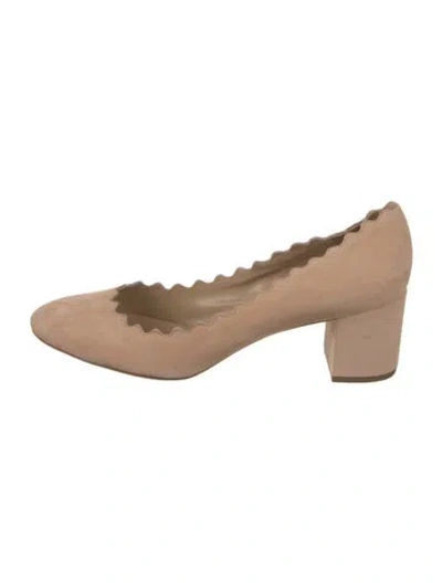 Pre-owned Chloé Suede Pumps In Neutral