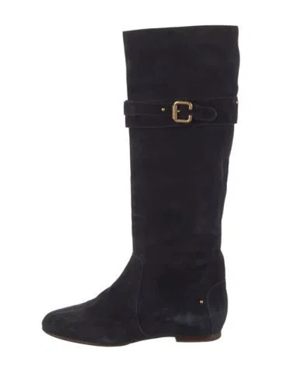 Pre-owned Chloé Suede Riding Boots In Blue