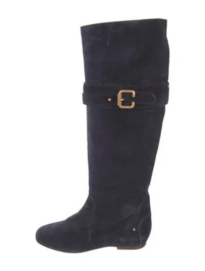 Pre-owned Chloé Suede Riding Boots In Blue