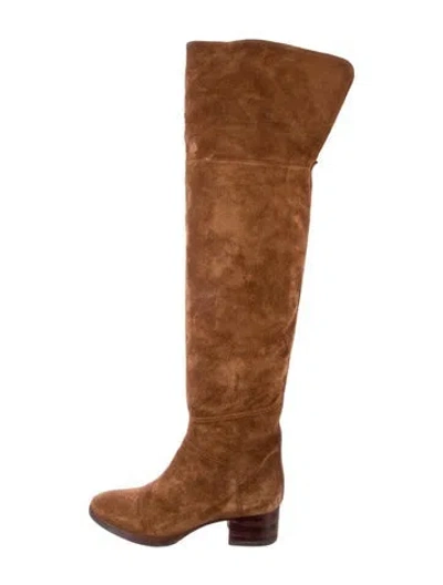 Pre-owned Chloé Suede Riding Boots In Brown