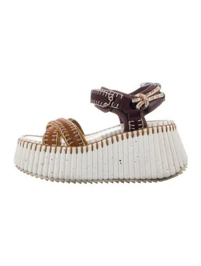 Pre-owned Chloé Suede Sandals In White