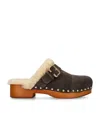 Chloé Mules With Buckle And Studded Trim In Brown