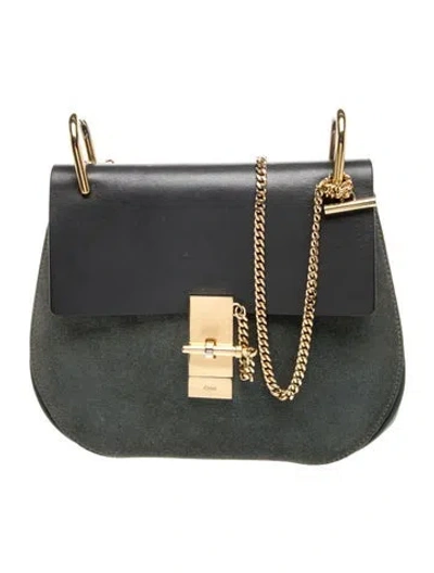 Pre-owned Chloé Suede Shoulder Bag In Black