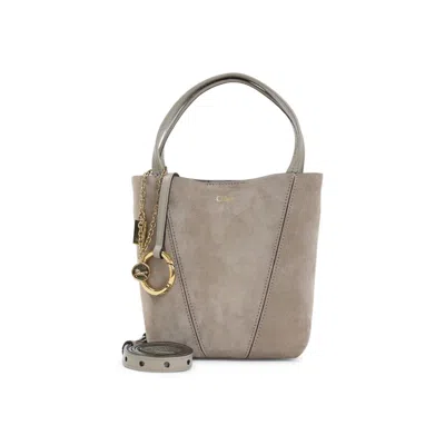 Chloé Suede Shoulder Bag In Gray