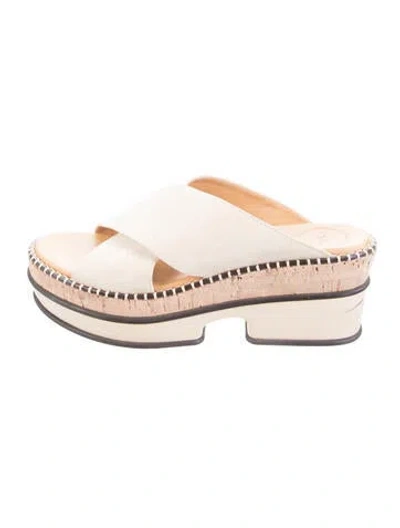 Pre-owned Chloé Suede Slides In Neutral