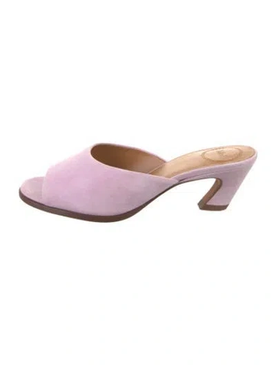 Pre-owned Chloé Suede Slides In Purple