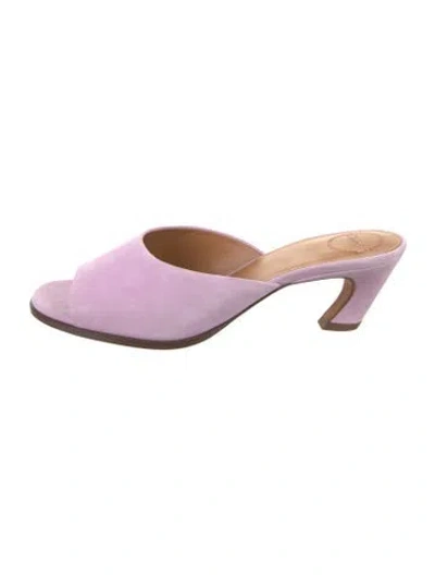 Pre-owned Chloé Suede Slides In Purple