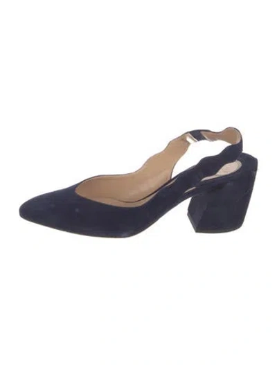 Pre-owned Chloé Suede Slingback Pumps In Blue