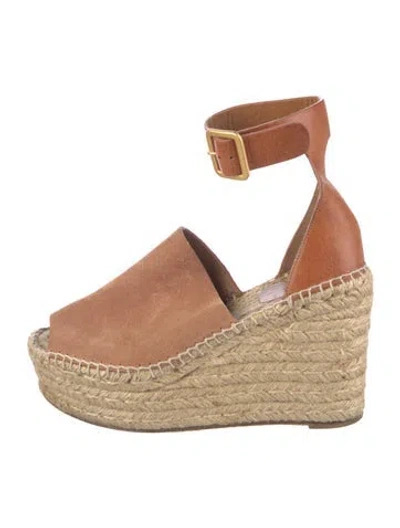 Pre-owned Chloé Suede Slingback Pumps In Brown
