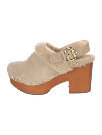 Pre-owned Chloé Suede Slingback Pumps In Neutral