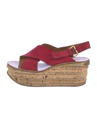 Pre-owned Chloé Suede Slingback Sandals In Brown