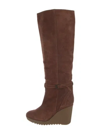 Pre-owned Chloé Suede Slouch Boots In Brown