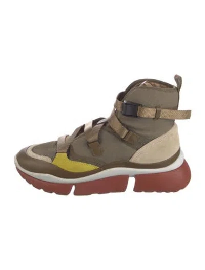Pre-owned Chloé Suede Sneakers In Brown