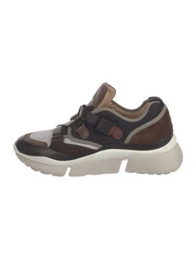 Pre-owned Chloé Suede Sneakers In Brown