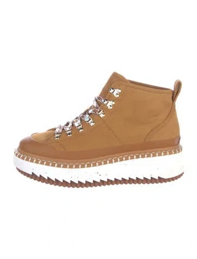 Pre-owned Chloé Suede Sneakers In Brown