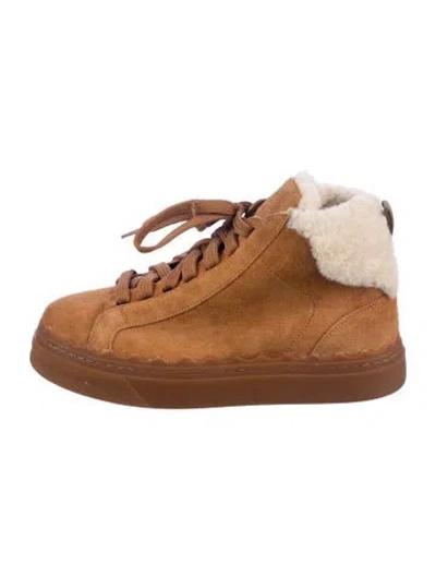 Pre-owned Chloé Suede Sneakers In Brown