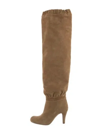 Pre-owned Chloé Suede Sock Boots In Neutral