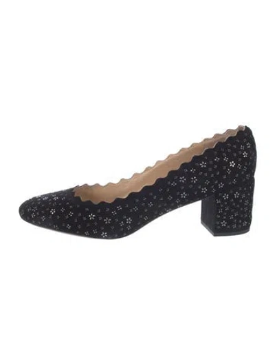 Pre-owned Chloé Suede Studded Accents Pumps In Black