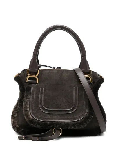 Chloé Suede Tote Bag In Brown