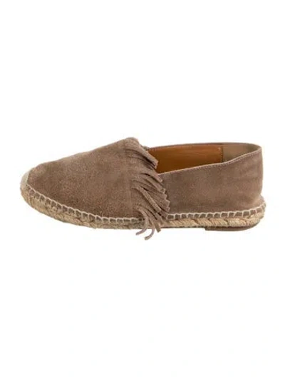 Pre-owned Chloé Suede Whipstitch Trim Espadrilles In Neutral