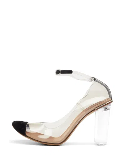 Pre-owned Chloé Suede-panel Block-heel Sandals In Black