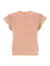 Chloé Cap-sleeved Wool Knit Top In Orange