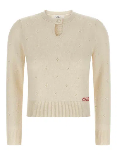CHLOÉ JACQUARD LOGO SWEATER