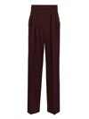 Chloé Suits Pant With Waist Pleats Trousers Bordeaux In Animal Print