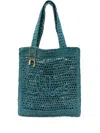 Chloé Cerulean Blue Raffia Estate Banana Shopping Bag In Blue
