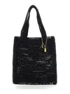 Chloé 'summer Banana' Blacktote Bag With Logo Lettering Embroidery On The Front And Charm With Logo In Black