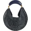 Chloé Summer Banana Crochet Raffia Hobo Bag In Black