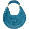Chloé Summer Banana Woven-raffia Hobo Bag In Stormy Sea