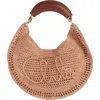 Chloé Summer Banana Leather-trimmed Embroidered Raffia Tote In Neutrals
