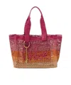 Chloé Womens Multicolor Orange Summer Banana East-west Raffia Tote Bag In Pink