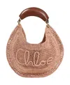 Chloé Summer Banana Top-handle Bag In Crochet Fabric