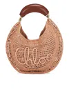 Chloé Chloe Women Antiqued Pink Raffia Banana Handbag In Brown