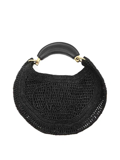 Chloé Summer Banana Hobo Bag In Black