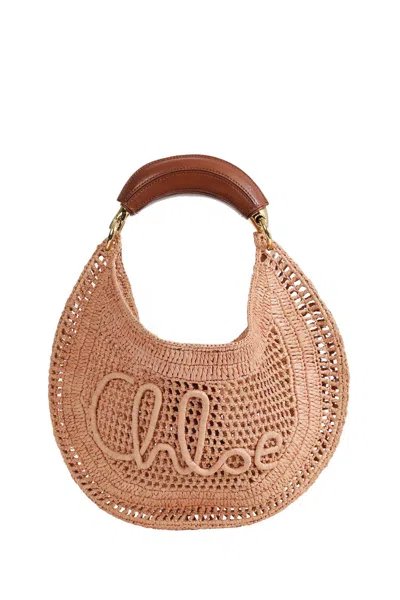 Chloé Summer Banana Hobo Bag In White