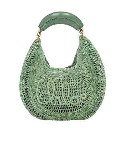 CHLOÉ CHLOÉ SUMMER BANANA WOVEN TOP HANDLE BAG