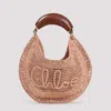 Chloé Summer Banana Top-handle Bag In Crochet Fabric In M Summery Beige