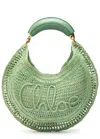 Chloé Womens Tea Leaf Green Woven Top-handle Raffia Bag