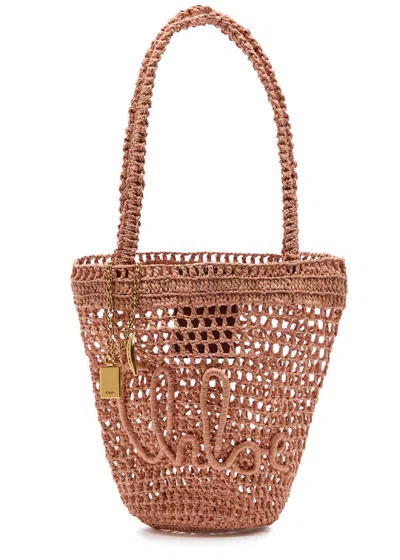 Chloé Chloe Summer Banana Logo Raffia Tote