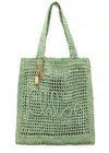 Chloé Chloe Women Green Raffia Estate Banana Shopping Bag In Green