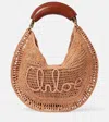 Chloé Summer Banana Raffia-effect Shoulder Bag In Nude