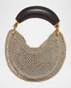 Chloé Summer Banana Leather-trimmed Metallic Crocheted Tote In Gold