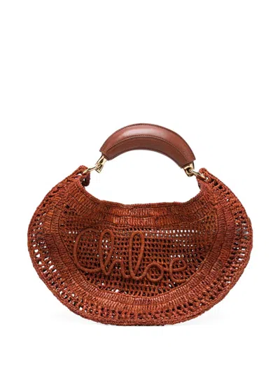 Chloé Summer Banana Mini Hobo Handbag In Brown