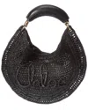 Chloé Summer Banana Raffia & Leather Hobo Bag In Brown