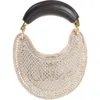 Chloé Summer Banana Raffia Hobo Bag In Gold